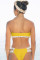 Yellow Ruffle Bandeau Bikini Swimsuit