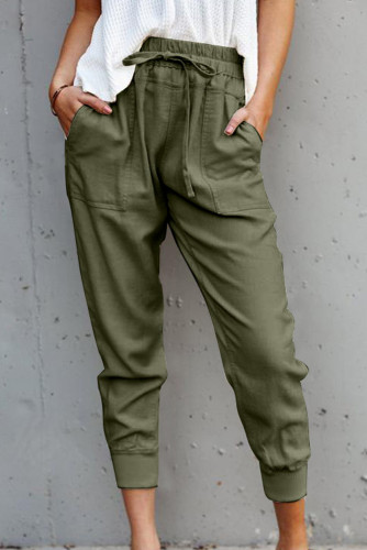 Green Causal Pockets Pants