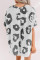 White Leopard Print Pajamas Set