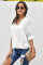White Get You Covered Drape Front Layered Blouse