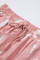 Pink Tie Dye Drawstring Casual Shorts