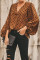 Brown Dot Boo Balloon Sleeve Blouse