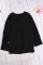 Black V Neck 3/4 Sleeve High Low Hem Shirt