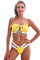 Yellow Ruffle Bandeau Bikini Swimsuit