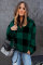 Green Checkered Half Zip Pullover