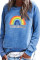 Blue Rainbow Print Pullover Sweatshirt
