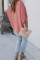 V Neck 3/4 Sleeve High Low Hem Shirt