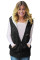 Black Cable Knit Hooded Sweater Vest