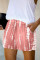 Pink Tie Dye Drawstring Casual Shorts