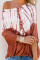 Orange Tie-Dye Print Long Batwing Sleeve Loose Casual Blouse
