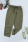 Olive Drawstring Cargo Pocketed Joggers
