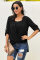 Black Get You Covered Drape Front Layered Blouse