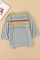 Multicolor Stripes Print Gray Knit Top