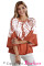 Orange Tie-Dye Print Long Batwing Sleeve Loose Casual Blouse