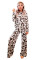 Brown Leopard Print Loungewear Set