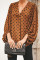 Brown Dot Boo Balloon Sleeve Blouse