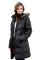 Black Toggle Button Quilted Coat for Women