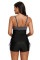 Black Ruched Ties Side Push Up Tankini Top