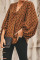 Brown Dot Boo Balloon Sleeve Blouse