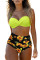 Yellow Sexy Push Up High-waisted Bikini