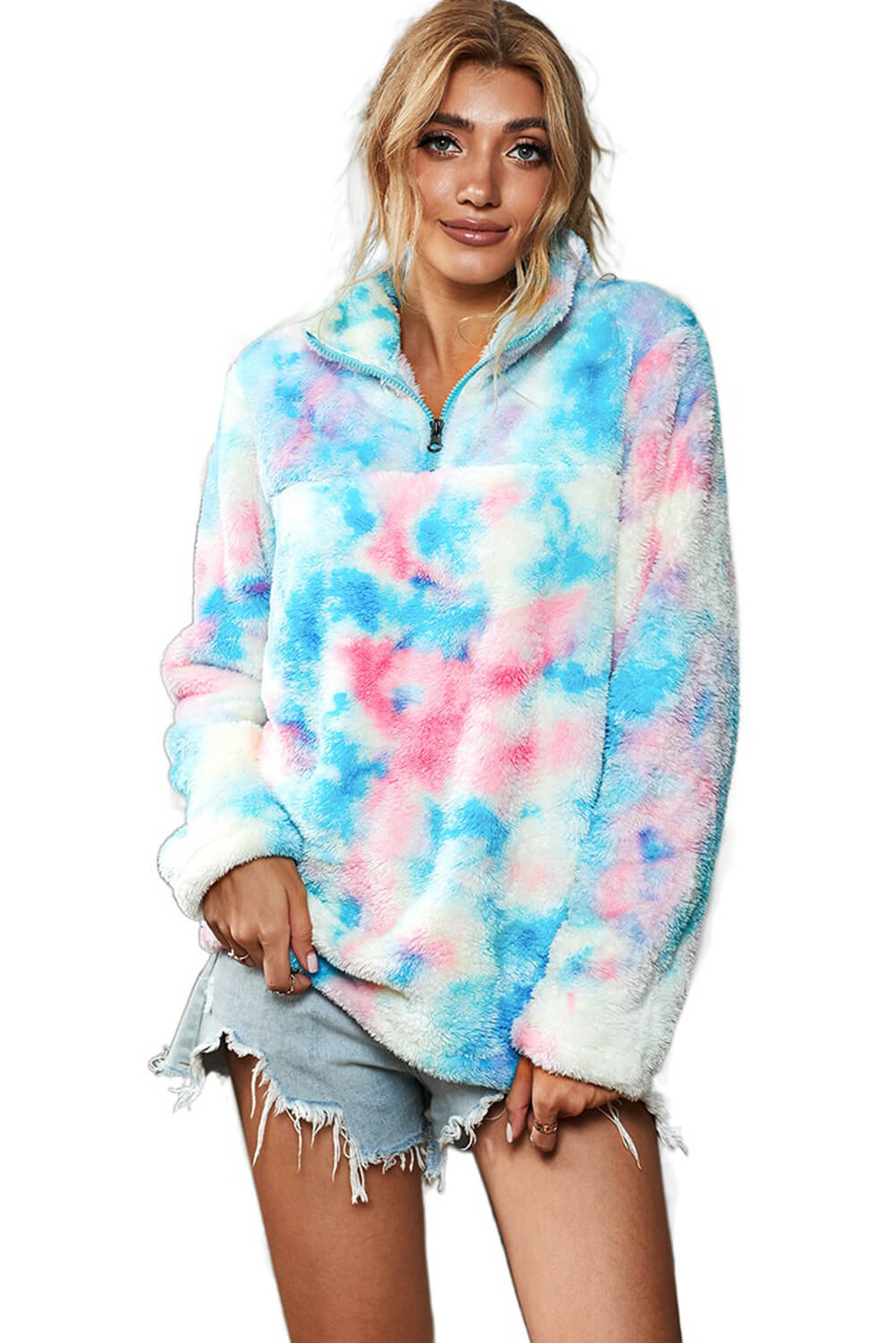 neon sherpa pullover