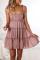 Pink A-line Layered Ruffled Floral Dress