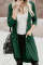 Green Selected Button Down Pocketed High Low Cardigan