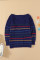 Blue Striped Knit Sweater