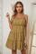 Yellow A-line Layered Ruffled Floral Dress
