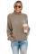 Khaki Oversized Chunky Batwing Long Sleeve Turtleneck Sweater