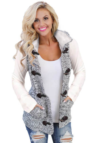 Multicolour Cable Knit Hooded Sweater Vest