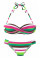 Green Boho Stripes Push up Bikini Set