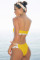 Yellow Ruffle Bandeau Bikini Swimsuit