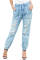 Sky Blue Distress Drawstring Pocketed Joggers