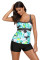 Mint Abstract Printed Camisole Tankini Top