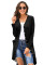 Black Selected Button Down Pocketed High Low Cardigan