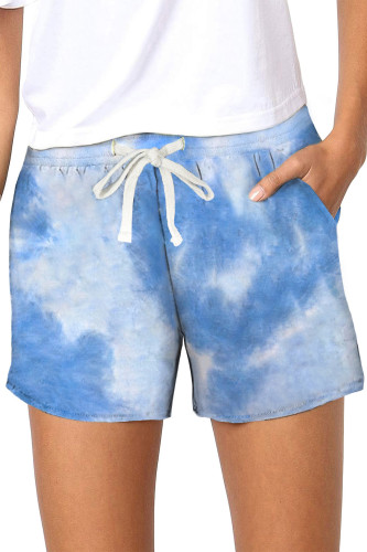 Sky Blue Tie Dye Casual Shorts