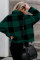 Green Checkered Half Zip Pullover