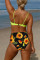 Yellow Sexy Push Up High-waisted Bikini