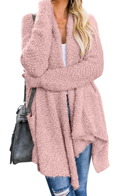 Pink Winter Baggy Cardigan Coat