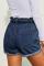 Medium Blue Paper Bag Waist Denim Shorts