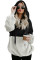 Black White Colorblock Furry Hoodie