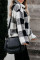 Black Checkered Half Zip Pullover