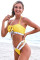 Yellow Ruffle Bandeau Bikini Swimsuit
