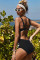 Black Pom Pom Decor High Waist Bikini