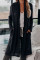 Black Slouchy Pocketed Knit Longline Cardigan