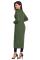 Army Green Cable Knit Long Cardigan