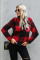 Red Checkered Half Zip Pullover