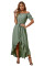 Sage Green Glaze High Low Off The Shoulder Maxi Dress
