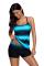 Bluish Strappy Hollow-out Back Tankini